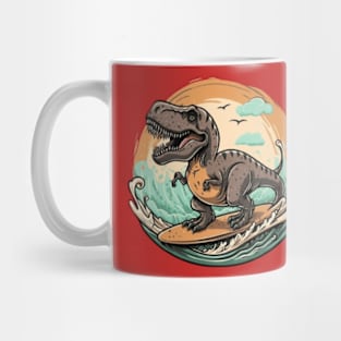 Cute dinosaur surfing gift ideas, dino surf gifts, dinosaur surfer gift ideas, dino surf, dinosaur surfing surfer surf gift kids tees kids tsirt kids hoodies gift ideas Mug